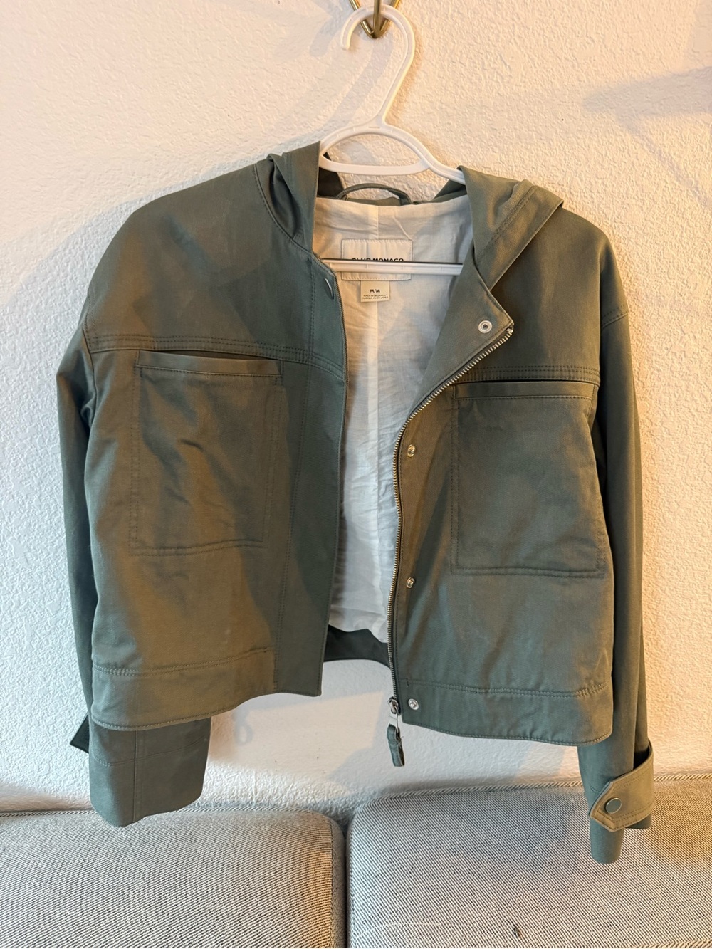 Club Monaco Olive Green Utility Jacket with Hood